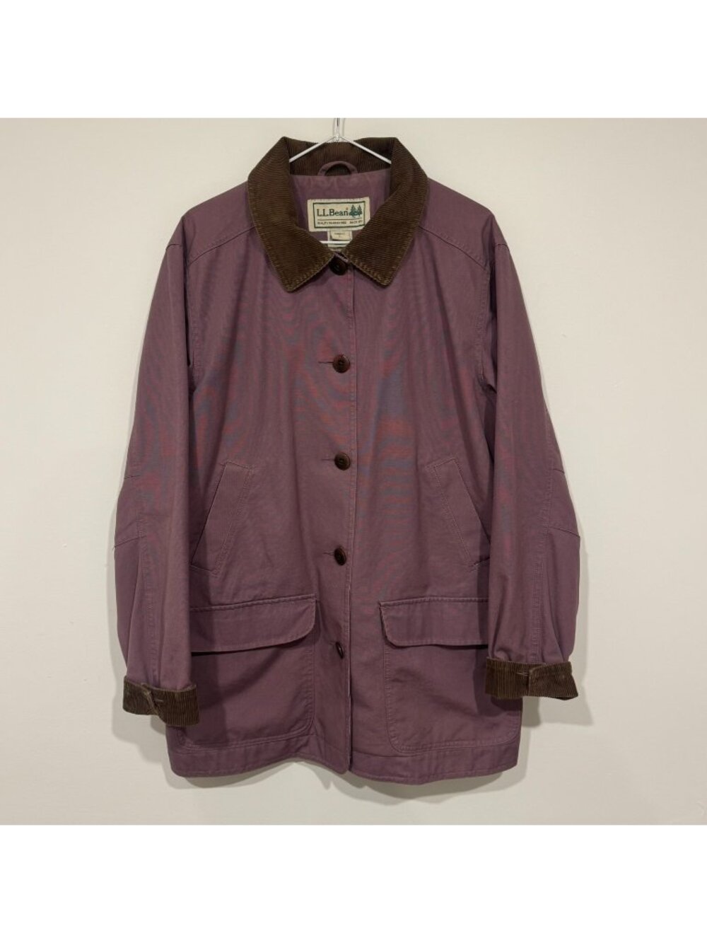 L.L. Bean Womens Adirondack Barn Coat Canvas Cotton Field Jacket Size L Purple